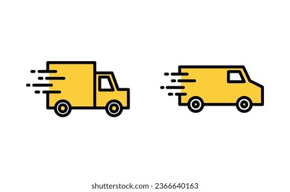 Delivery truck icon set for web and mobile app. Delivery truck sign and symbol. Shipping fast delivery icon