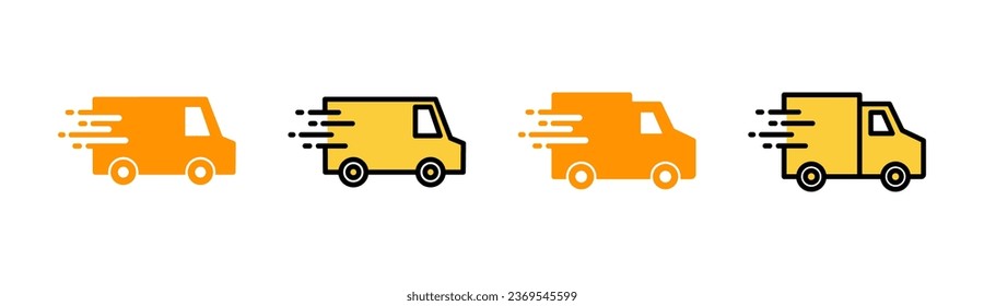 Delivery truck icon set for web and mobile app. Delivery truck sign and symbol. Shipping fast delivery icon