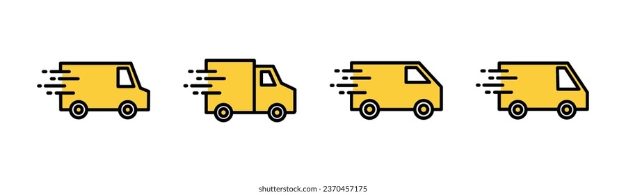 Delivery truck icon set for web and mobile app. Delivery truck sign and symbol. Shipping fast delivery icon