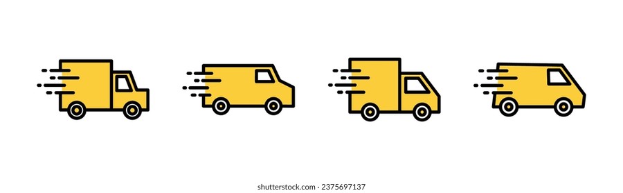 Delivery truck icon set for web and mobile app. Delivery truck sign and symbol. Shipping fast delivery icon