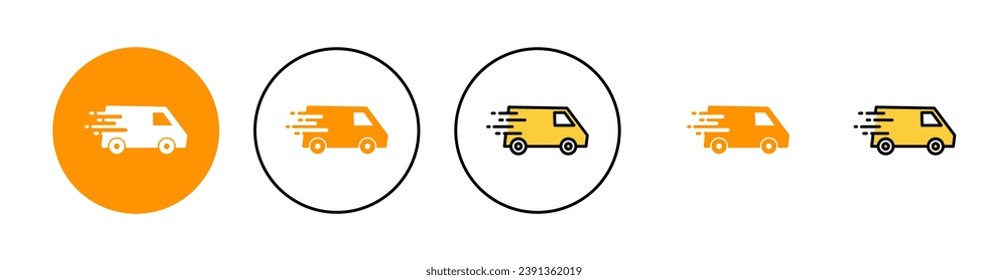 Icono de camión de entrega para aplicación web y móvil. Señal y símbolo de camión de entrega. Icono de envío rápido