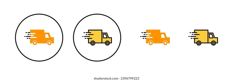 Delivery truck icon set for web and mobile app. Delivery truck sign and symbol. Shipping fast delivery icon