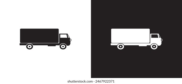 Delivery truck icon, shipment container, free delivery sign, free and express shipping service icon, courier transport, distribution and logistic, Cargo shipping delivery expedition vector icon, Eps10