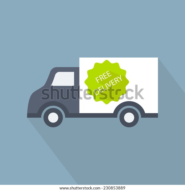 Delivery truck icon. Shop shipping. Flat\
style vector illustration delivery service\
concept