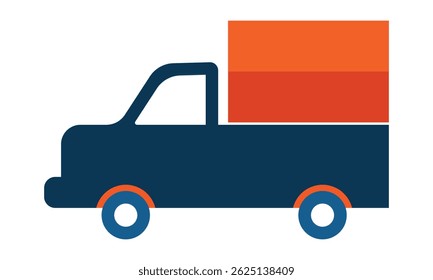 Delivery truck icon. Simple flat symbol illustration truck vector, icon silhouette symbol website logo design. Stylist truck pickup icon isolated on white background. Realistic truck symbol.