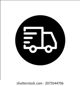 Delivery truck icon, simple vector glyph style
