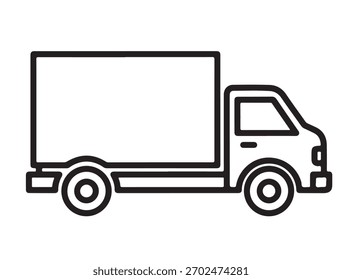 Icono de camión de entrega Ilustración vectorial simple de un camión de entrega, perfecto para la logística, el transporte y los diseños y proyectos relacionados con el comercio electrónico