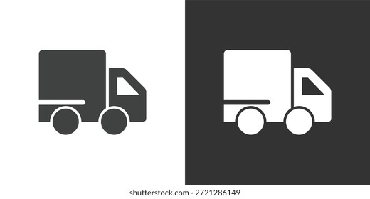 Icono de camión de entrega. Icono de la serie de glifos sólidos