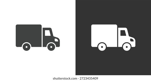 Lieferwagen-Symbol. Symbol für durchgezogene Glyphenserie