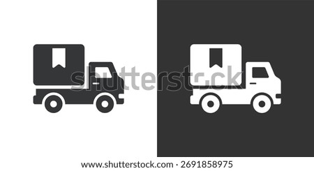 Delivery truck Icon. Solid glyph series icon