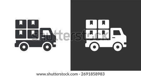 Delivery truck Icon. Solid glyph series icon