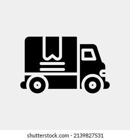 Delivery truck icon in solid style about black friday, use for website mobile app presentation