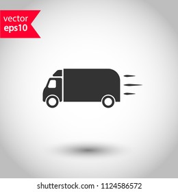 Delivery truck icon. Studio background. EPS 10 vector sign