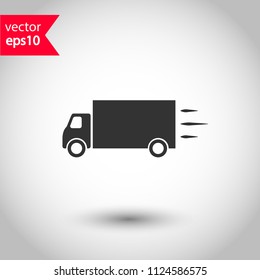 Delivery truck icon. Studio background. EPS 10 vector sign