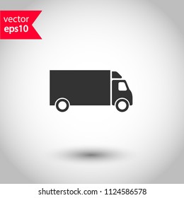 Delivery truck icon. Studio background. EPS 10 vector sign
