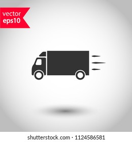 Delivery truck icon. Studio background. EPS 10 vector sign