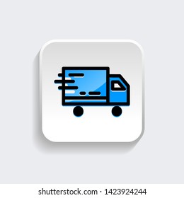 Delivery truck icon symbol of fast delivery with modern flat style icon for web site design, logo, app, UI isolated on white background. Vector illustration