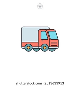 Delivery Truck icon symbol vector illustration isolated on white background