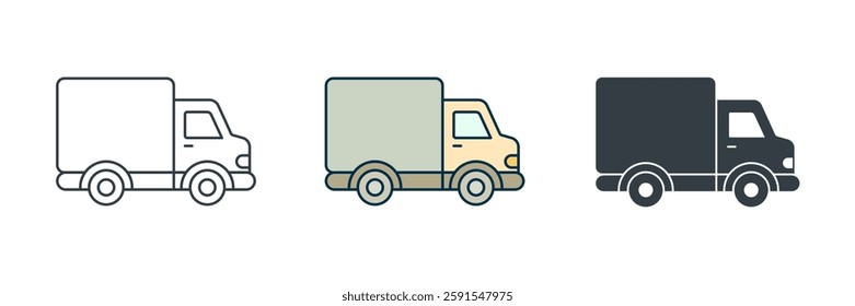 Delivery Truck icon symbol vector illustration isolated on white background