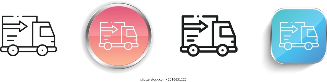delivery truck icon. Thin Linear, Regular and Button Style Design Isolated On White Background