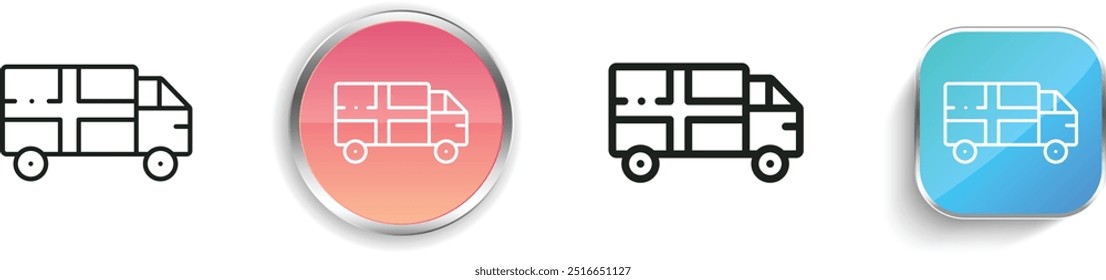 delivery truck icon. Thin Linear, Regular and Button Style Design Isolated On White Background