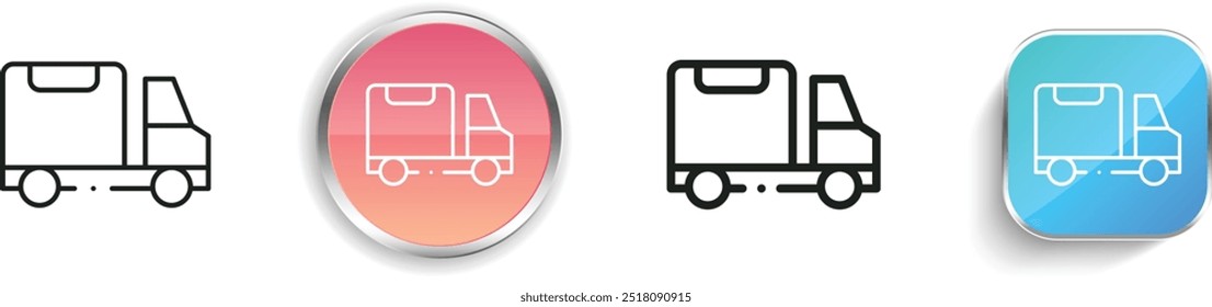delivery truck icon. Thin Linear, Regular and Button Style Design Isolated On White Background