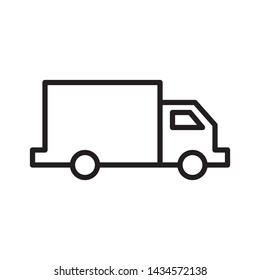 Delivery truck icon in trendy outline style design. Vector graphic illustration. Suitable for website design, logo, app, and ui. Editable vector stroke. EPS 10.