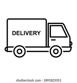 Delivery truck icon in trendy outline style design. Vector illustration isolated on white background.