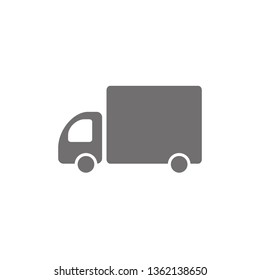 Delivery Truck icon vector. Cargo van symbol. Shipments and free delivery. Minimalistic sign isolated on grey background. Trendy Flat style for graphic design, Web site, UI. EPS10