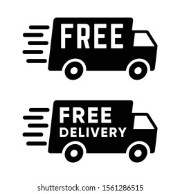 Delivery Truck Icon Vector Design Logo Template. Speed delivery, fast shipping icon sign. Courier van, distribution business, logistics