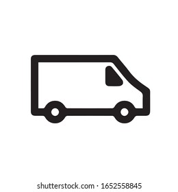 Delivery Truck Icon Vector Design Logo Template. Speed delivery, fast shipping icon sign. Courier van
