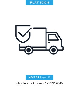 Delivery Truck icon Vector Design Template. Secure, Safety Delivery Icon.