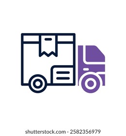 delivery truck icon. vector dual tone icon for your website, mobile, presentation, and logo design.