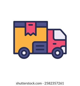 delivery truck icon. vector filled color icon for your website, mobile, presentation, and logo design.