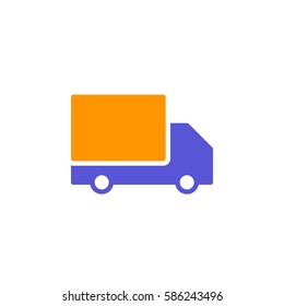 Delivery truck icon vector, filled flat sign, solid colorful pictogram isolated on white. Shipping symbol, logo illustration