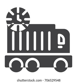 Delivery truck icon vector, filled flat sign, solid pictogram isolated on white. Symbol, logo illustration. Pixel perfect graphics