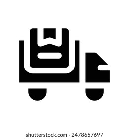 delivery truck icon. vector glyph icon for your website, mobile, presentation, and logo design.