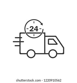 Delivery truck icon. Vector illustration, flat design.