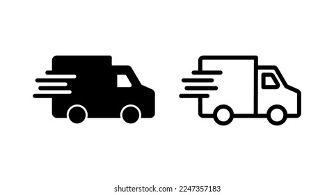 Delivery truck icon vector illustration. Delivery truck sign and symbol. Shipping fast delivery icon