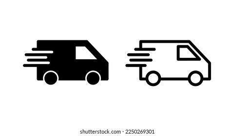 Delivery truck icon vector illustration. Delivery truck sign and symbol. Shipping fast delivery icon