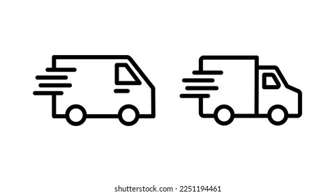 Delivery truck icon vector illustration. Delivery truck sign and symbol. Shipping fast delivery icon