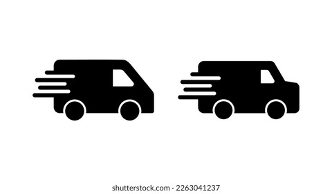 Delivery truck icon vector illustration. Delivery truck sign and symbol. Shipping fast delivery icon