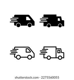 Delivery truck icon vector illustration. Delivery truck sign and symbol. Shipping fast delivery icon