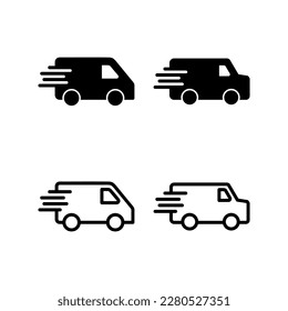 Delivery truck icon vector illustration. Delivery truck sign and symbol. Shipping fast delivery icon