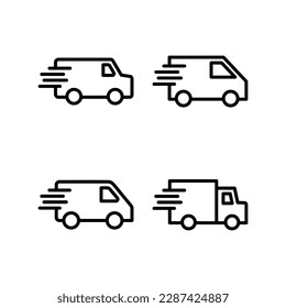 Delivery truck icon vector illustration. Delivery truck sign and symbol. Shipping fast delivery icon