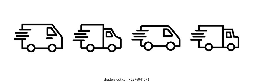 Delivery truck icon vector illustration. Delivery truck sign and symbol. Shipping fast delivery icon