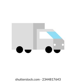 Delivery truck icon vector illustration. Silhouette shipping truck pictogram colored. Simple flat isolated symbol for logo, interface elements, app, ads, banner, web, dev, ui, ux. Vector EPS 10.