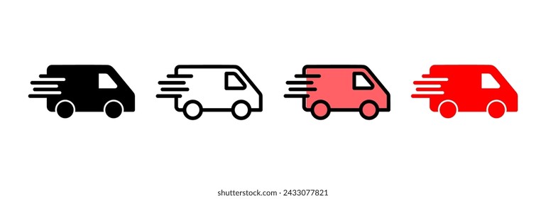 Delivery truck icon vector illustration. Delivery truck sign and symbol. Shipping fast delivery icon