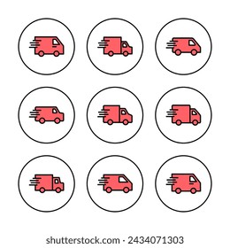 Delivery truck icon vector illustration. Delivery truck sign and symbol. Shipping fast delivery icon