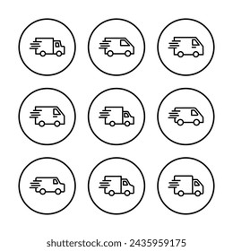 Delivery truck icon vector illustration. Delivery truck sign and symbol. Shipping fast delivery icon